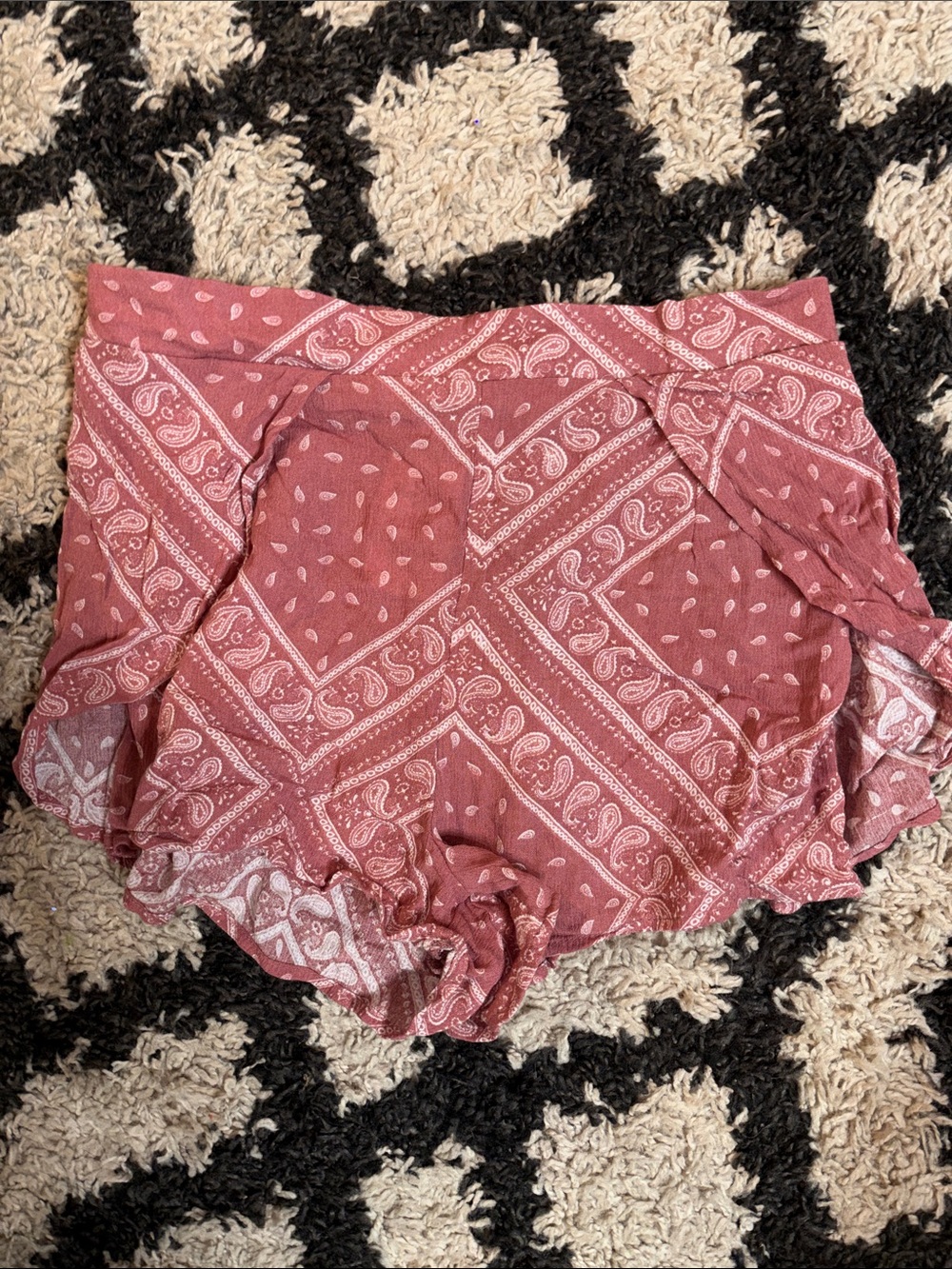 OFFERS OPEN! Charlotte Russe S Mauve Paisley Ruffle Lounge Shorts (goes w top)